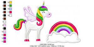 Unicorn embroidery designs - Baby Girl embroidery design machine embroidery pattern - Magical rainbow Fantasy embroidery download file pes