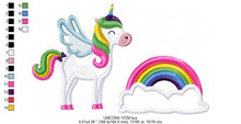 Load image into Gallery viewer, Unicorn embroidery designs - Baby Girl embroidery design machine embroidery pattern - Magical rainbow Fantasy embroidery download file pes
