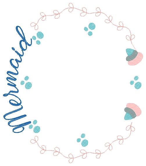 Mermaid Monogram Frame embroidery designs - Mermaid Tail embroidery design machine embroidery pattern - Mermaid Fin embroidery download pes