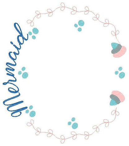 Mermaid Monogram Frame embroidery designs - Mermaid Tail embroidery design machine embroidery pattern - Mermaid Fin embroidery download pes