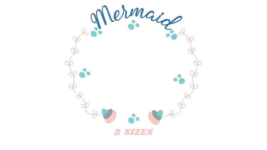 Mermaid Monogram Frame embroidery designs - Mermaid Tail embroidery design machine embroidery pattern - Mermaid Fin embroidery download pes