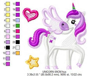 Cargar imagen en el visor de la galería, Unicorn embroidery design - Baby girl embroidery designs machine embroidery pattern - Fantasy Magical embroidery file - instant download pes
