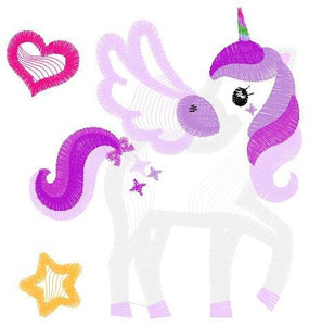 Unicorn embroidery design - Baby girl embroidery designs machine embroidery pattern - Fantasy Magical embroidery file - instant download pes