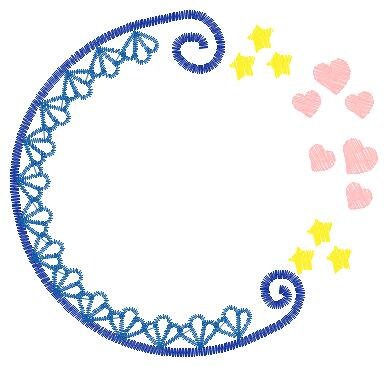 Mermaid Monogram Frame embroidery designs - Mermaid Stars and Hearts embroidery design machine embroidery pattern - instant download pes jef