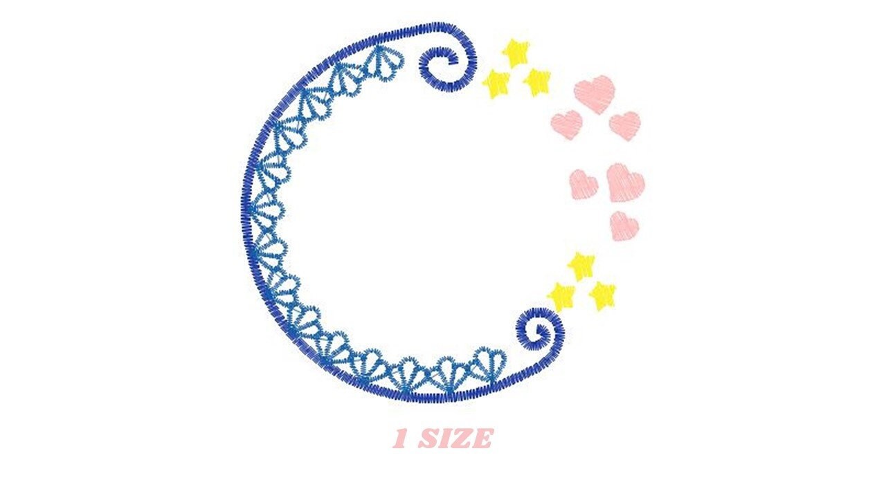 Mermaid Monogram Frame embroidery designs - Mermaid Stars and Hearts embroidery design machine embroidery pattern - instant download pes jef
