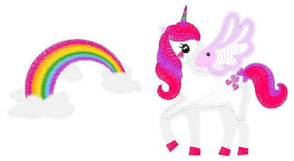 Unicorn with wings embroidery designs - Rainbow embroidery design machine embroidery pattern - Unicorn rainbow applique - instant download