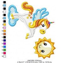 Charger l&#39;image dans la galerie, Unicorn embroidery designs - Baby girl embroidery design machine embroidery pattern - Unicorns applique design - instant digital download
