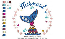 Laden Sie das Bild in den Galerie-Viewer, Mermaid Frame embroidery designs - Mermaid Tail embroidery design machine embroidery pattern - Mermaid fin rippled design - instant download

