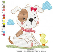 Charger l&#39;image dans la galerie, Dogs embroidery designs - Baby girl embroidery design machine embroidery pattern - Puppy embroidery file - Dog applique design digital file
