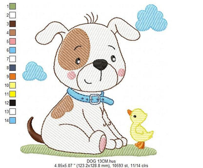 Dogs embroidery designs - Dog embroidery design machine embroidery pattern - Puppy embroidery file -  baby boy embroidery instant download - Marcia Embroidery