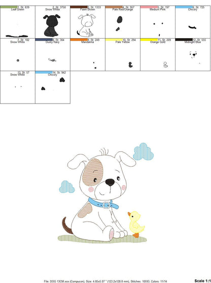Dogs embroidery designs - Dog embroidery design machine embroidery pattern - Puppy embroidery file -  baby boy embroidery instant download - Marcia Embroidery