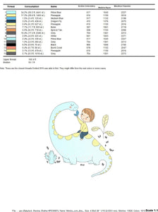 Dinosaur embroidery designs - Dino embroidery design machine embroidery pattern - instant download - Baby girl embroidery file Brontosaurus