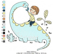 Carica l&#39;immagine nel visualizzatore di Gallery, Dinosaur embroidery designs - Dino embroidery design machine embroidery pattern - instant download - Baby girl embroidery file Brontosaurus
