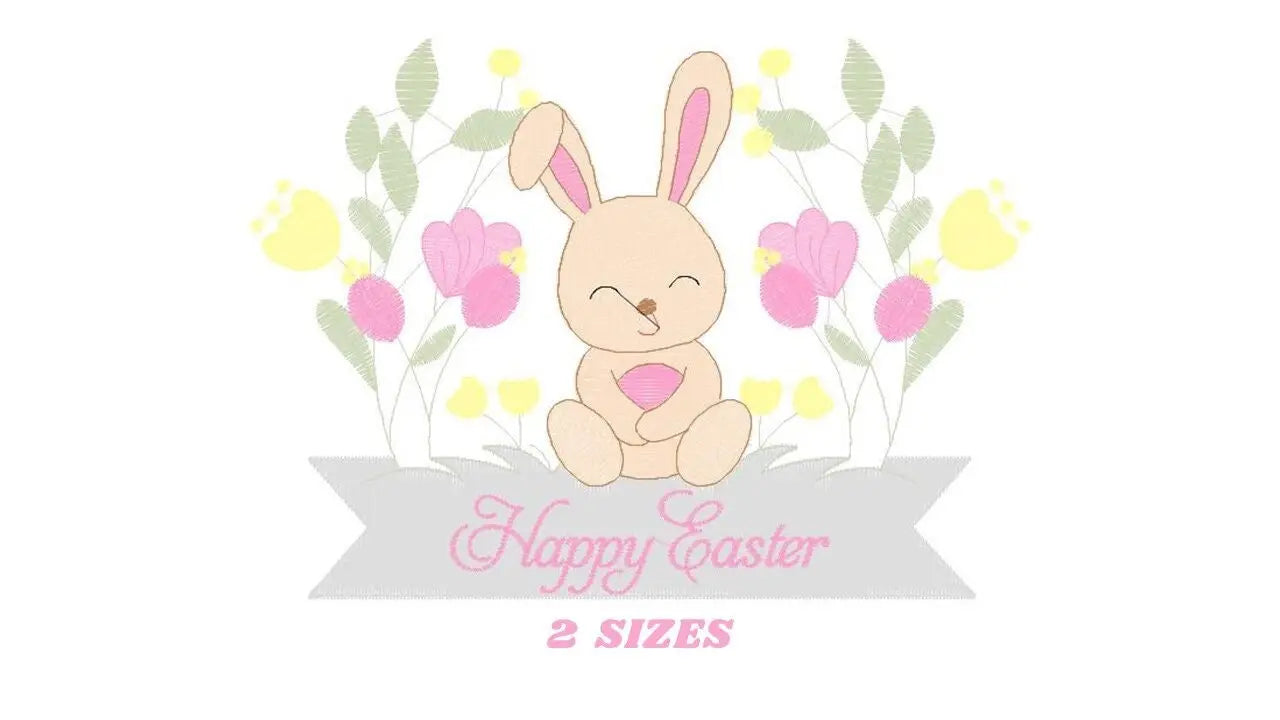 Easter Bunny embroidery design - Rabbit embroidery designs machine embroidery pattern - Happy Easter embroidery file - instant download pes Marcia Embroidery