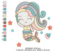 Laden Sie das Bild in den Galerie-Viewer, Mermaid embroidery designs - Sea Princess embroidery design machine embroidery pattern - Baby girl embroidery file instant digital download
