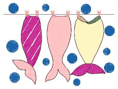 Mermaid embroidery designs - Mermaid Tail embroidery design machine embroidery pattern - Mermaid fin design - Girl embroidery file download