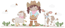 Load image into Gallery viewer, Cowgirl embroidery designs - Cowboy embroidery design machine embroidery pattern - Baby girl embroidery file - Farm cowboy hat wrangler
