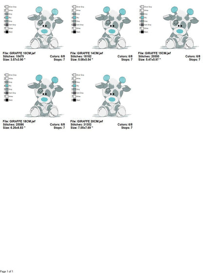 Ragged Giraffe embroidery design - Patched Animal embroidery designs machine embroidery pattern - Baby boy embroidery file - easy download