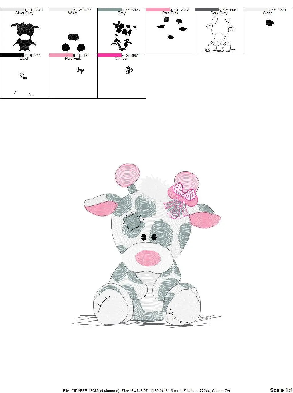 Patched Giraffe embroidery design - Ragged Animal embroidery designs machine embroidery pattern - Baby girl embroidery file - cute sweet Marcia Embroidery