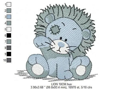 Patched Lion embroidery designs - Safari embroidery design machine embroidery pattern - Baby boy embroidery file - Lion embroidery download Marcia Embroidery