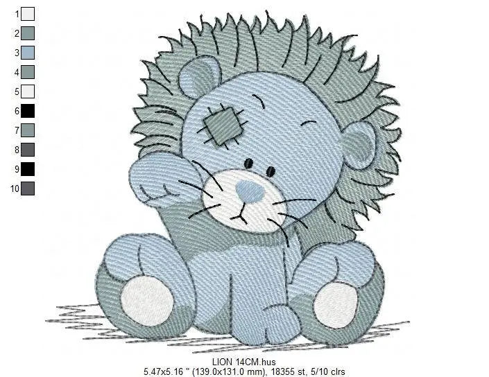 Patched Lion embroidery designs - Safari embroidery design machine embroidery pattern - Baby boy embroidery file - Lion embroidery download Marcia Embroidery