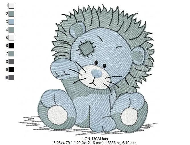 Patched Lion embroidery designs - Safari embroidery design machine embroidery pattern - Baby boy embroidery file - Lion embroidery download Marcia Embroidery