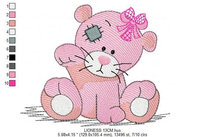 Lioness embroidery designs - Safari embroidery design machine embroidery pattern - Baby girl embroidery file - Lion embroidery download pes Marcia Embroidery
