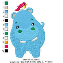 Cargar imagen en el visor de la galería, Hippo embroidery designs - Hippopotamus embroidery design machine embroidery pattern - Animal embroidery file - baby girl embroidery pes jef
