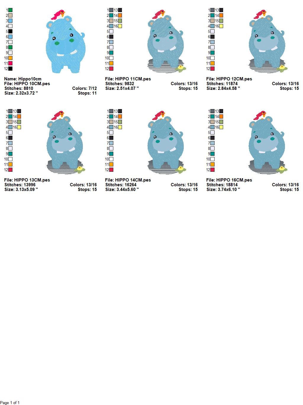 Hippo with bird embroidery designs - Hippopotamus machine embroidery pattern - Baby Boy Safari Wild Animal file - Instant download pes jef