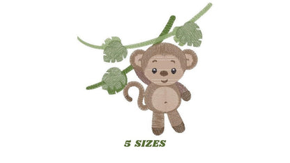 Safari embroidery designs - Monkey embroidery design machine embroidery pattern - Animal embroidery file - Baby boy embroidery download pes