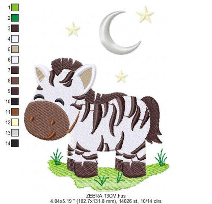 Zebra embroidery designs -  Safari Animal embroidery design machine embroidery pattern - Boy embroidery file - instant digital download pes