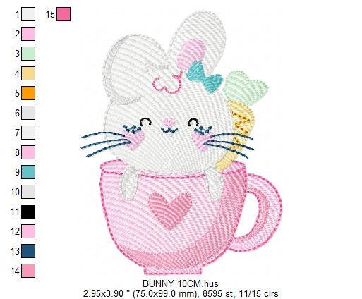 Easter Bunny embroidery design - Rabbit embroidery designs machine embroidery pattern - Baby girl embroidery file - Rabbit mug embroidery Marcia Embroidery