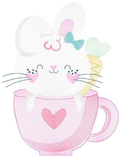 Easter Bunny embroidery design - Rabbit embroidery designs machine embroidery pattern - Baby girl embroidery file - Rabbit mug embroidery Marcia Embroidery