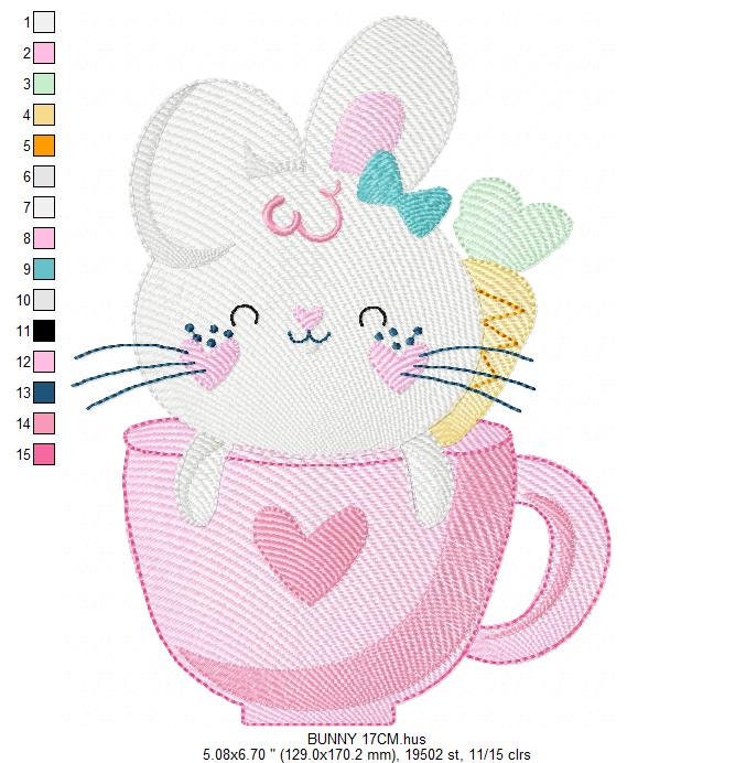 Easter Bunny embroidery design - Rabbit embroidery designs machine embroidery pattern - Baby girl embroidery file - Rabbit mug embroidery Marcia Embroidery