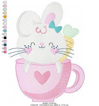 Load image into Gallery viewer, Easter Bunny embroidery design - Rabbit embroidery designs machine embroidery pattern - Baby girl embroidery file - Rabbit mug embroidery
