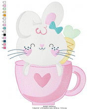 Cargar imagen en el visor de la galería, Easter Bunny embroidery design - Rabbit embroidery designs machine embroidery pattern - Baby girl embroidery file - Rabbit mug embroidery
