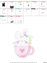 Cargar imagen en el visor de la galería, Easter Bunny embroidery design - Rabbit embroidery designs machine embroidery pattern - Baby girl embroidery file - Rabbit mug embroidery
