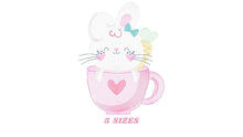 Laden Sie das Bild in den Galerie-Viewer, Easter Bunny embroidery design - Rabbit embroidery designs machine embroidery pattern - Baby girl embroidery file - Rabbit mug embroidery
