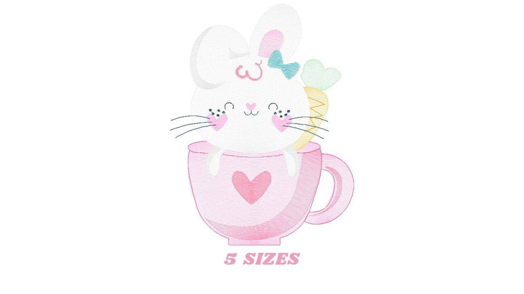 Easter Bunny embroidery design - Rabbit embroidery designs machine embroidery pattern - Baby girl embroidery file - Rabbit mug embroidery