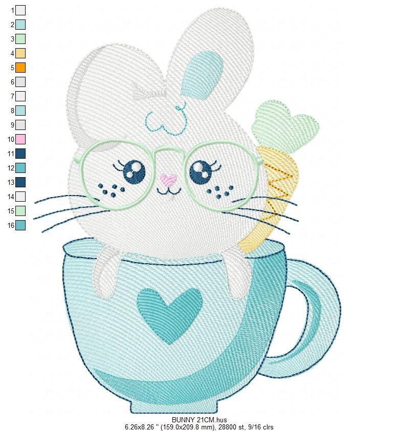 Easter Bunny embroidery design - Rabbit embroidery designs machine embroidery pattern - Baby girl embroidery file - Rabbit mug embroidery Marcia Embroidery