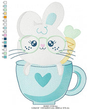 Laden Sie das Bild in den Galerie-Viewer, Easter Bunny embroidery design - Rabbit embroidery designs machine embroidery pattern - Baby girl embroidery file - Rabbit mug embroidery
