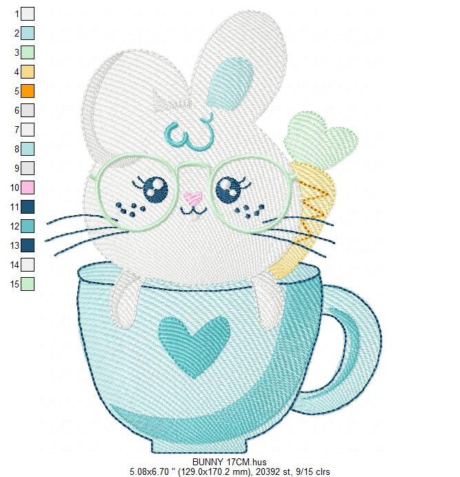 Easter Bunny embroidery design - Rabbit embroidery designs machine embroidery pattern - Baby girl embroidery file - Rabbit mug embroidery Marcia Embroidery