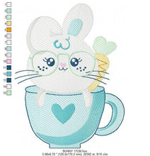 Charger l&#39;image dans la galerie, Easter Bunny embroidery design - Rabbit embroidery designs machine embroidery pattern - Baby girl embroidery file - Rabbit mug embroidery
