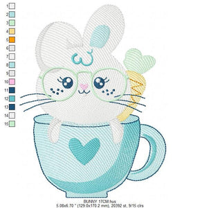 Easter Bunny embroidery design - Rabbit embroidery designs machine embroidery pattern - Baby girl embroidery file - Rabbit mug embroidery