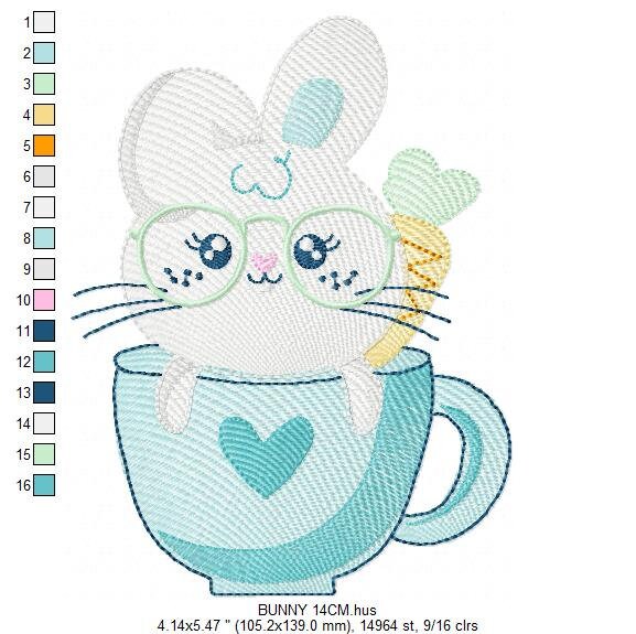 Easter Bunny embroidery design - Rabbit embroidery designs machine embroidery pattern - Baby girl embroidery file - Rabbit mug embroidery Marcia Embroidery