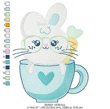 Carica l&#39;immagine nel visualizzatore di Gallery, Easter Bunny embroidery design - Rabbit embroidery designs machine embroidery pattern - Baby girl embroidery file - Rabbit mug embroidery
