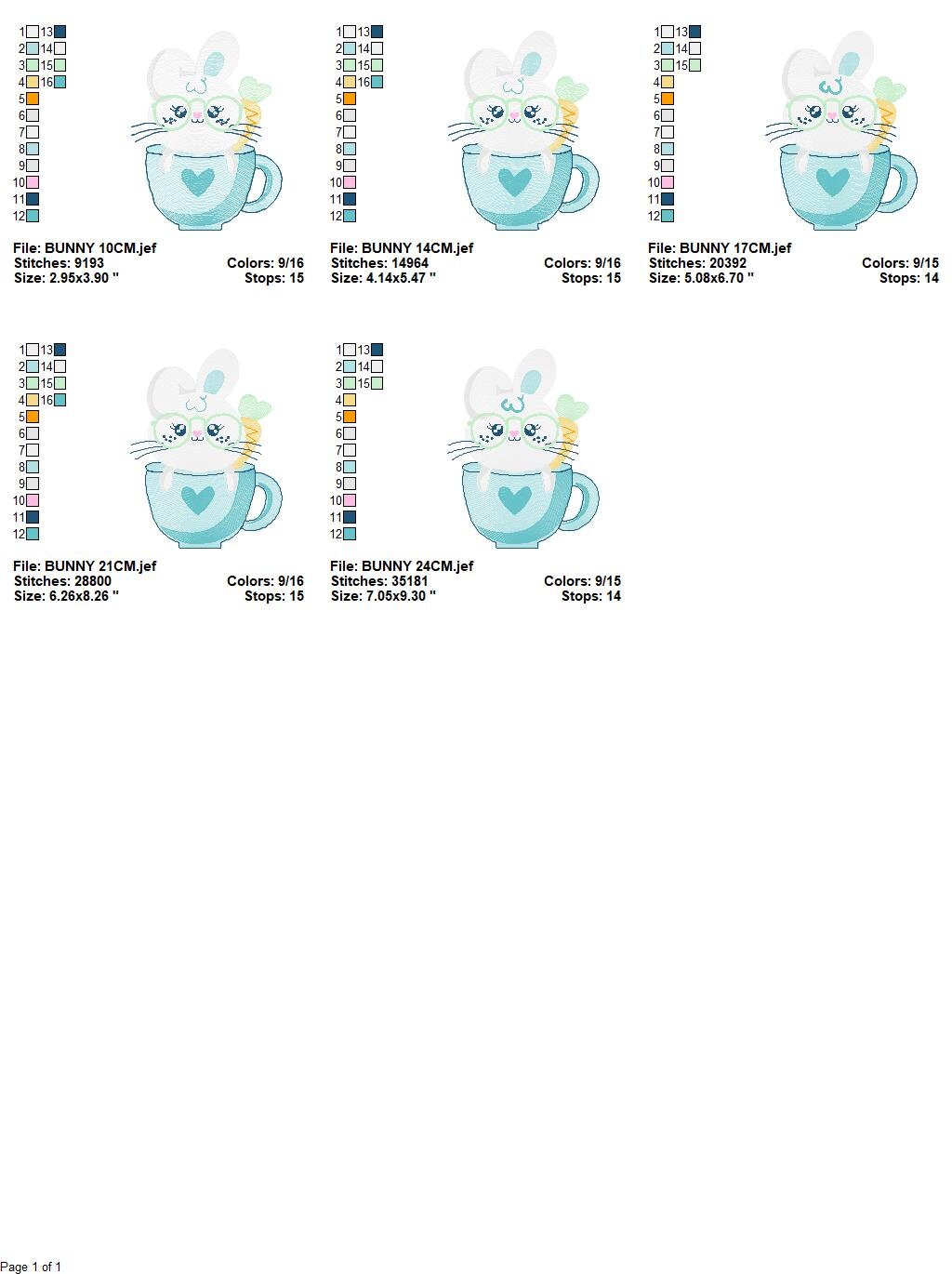 Easter Bunny embroidery design - Rabbit embroidery designs machine embroidery pattern - Baby girl embroidery file - Rabbit mug embroidery Marcia Embroidery