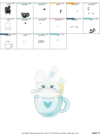 Easter Bunny embroidery design - Rabbit embroidery designs machine embroidery pattern - Baby girl embroidery file - Rabbit mug embroidery Marcia Embroidery
