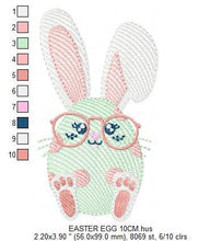 Cargar imagen en el visor de la galería, Easter Bunny embroidery design - Easter Egg embroidery designs machine embroidery pattern - Baby girl embroidery file - Easter embroidery
