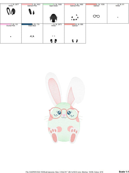 Easter Bunny embroidery design - Easter Egg embroidery designs machine embroidery pattern - Baby girl embroidery file - Easter embroidery Marcia Embroidery